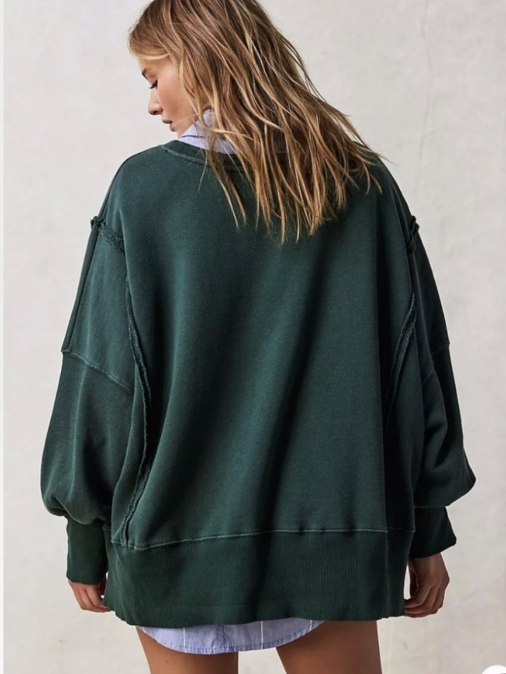 NWT Free People x We The Free Camden Sweatshirt in Teal - Picture 8 of 12
